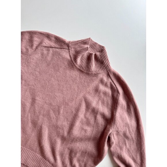 Aritzia BABATON Perry Mauve Ivory Wool Cashmere Knit Mock Neck Sweater, Size XXS - Picture 6 of 15